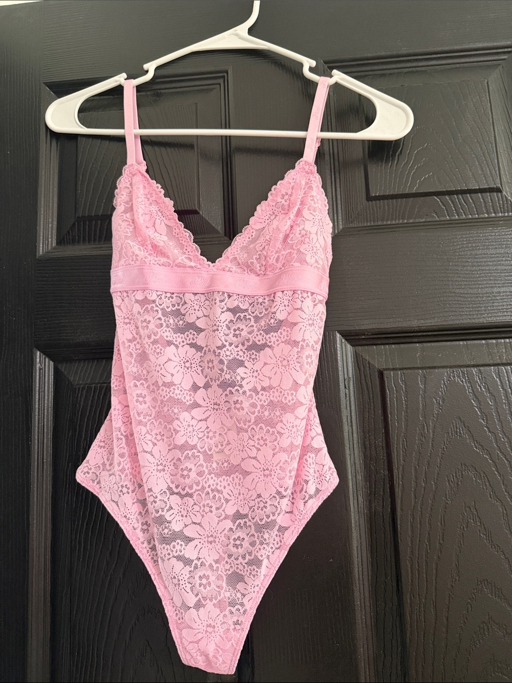 PINK Victoria's Secret Soft Pink Lace Bodysuit xs